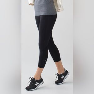 Lululemon Pace Rival Crop Black Leggings Tights Mesh Running Pants 8